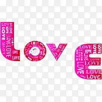 粉色卡通爱情字母设计-空若网 粉色卡通爱情字母设计-空若网