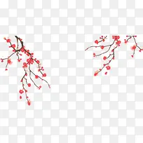 水彩红色梅花-空若网 水彩红色梅花-空若网