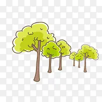 绿色卡通树木森林-空若网 绿色卡通树木森林-空若网
