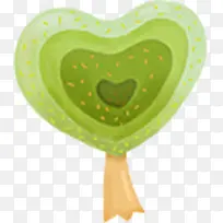 绿色分层创意爱心树木-空若网 绿色分层创意爱心树木-空若网