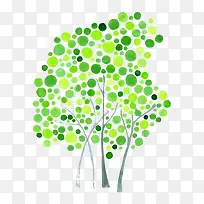 手绘水彩绿树-空若网 手绘水彩绿树-空若网