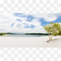 河边白色沙滩绿树-空若网 河边白色沙滩绿树-空若网