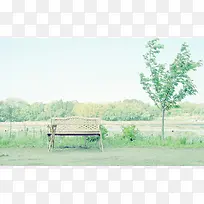 长椅绿树背景素材-空若网 长椅绿树背景素材-空若网