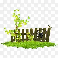 木栅栏绿树-空若网 木栅栏绿树-空若网