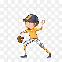 矢量卡通男孩棒球运动-空若网 矢量卡通男孩棒球运动-空若网