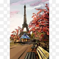 ÊÖ»æÌúËþ·ç¾°Õ¹°å-¿ÕÈôÍø ÊÖ»æÌúËþ·ç¾°Õ¹°å-¿ÕÈôÍø