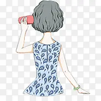 高清摄影手绘背影卡通人物-空若网 高清摄影手绘背影卡通人物-空若网