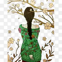 Ψ��Ů���ı�Ӱ�廭-������