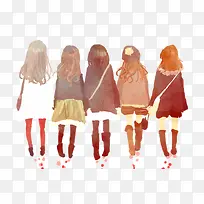 多个女孩背影素材-空若网 多个女孩背影素材-空若网