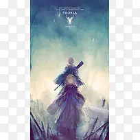 手绘插画男孩背影-空若网 手绘插画男孩背影-空若网