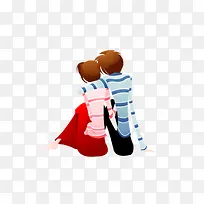 手绘情侣背影-空若网 手绘情侣背影-空若网