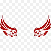 手绘唯美红色翅膀-空若网 手绘唯美红色翅膀-空若网