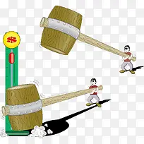 卡通夸张大锤子矢量-空若网 卡通夸张大锤子矢量-空若网