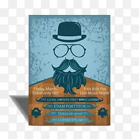 时尚大胡子海报设计矢量素材-空若网 时尚大胡子海报设计矢量素材-空若网