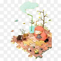 森林小女孩-空若网 森林小女孩-空若网