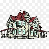 卡通欧式建筑-空若网 卡通欧式建筑-空若网