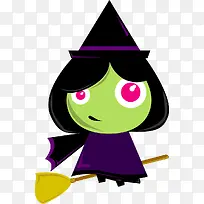 小女巫卡通矢量图-空若网 小女巫卡通矢量图-空若网
