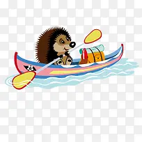 彩色刺猬游泳-空若网 彩色刺猬游泳-空若网