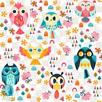 可爱猫头鹰背景图-空若网 可爱猫头鹰背景图-空若网