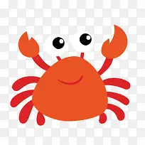 卡通橙色螃蟹矢量图-空若网 卡通橙色螃蟹矢量图-空若网