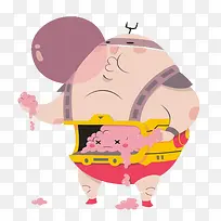 粉色胖子插画-空若网 粉色胖子插画-空若网