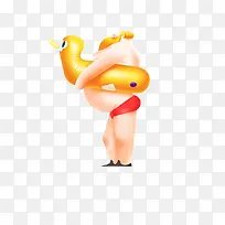 手绘胖子插画-空若网 手绘胖子插画-空若网