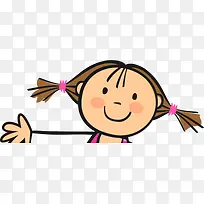 可爱手绘卡通小女孩-空若网 可爱手绘卡通小女孩-空若网