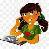 小女孩听电话-空若网 小女孩听电话-空若网