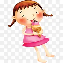摄影卡通手绘吃冰淇淋的小女孩-空若网 摄影卡通手绘吃冰淇淋的小女孩-空若网