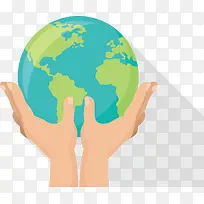 矢量手绘手捧地球-空若网 矢量手绘手捧地球-空若网