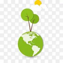 卡通环保地球树-空若网 卡通环保地球树-空若网