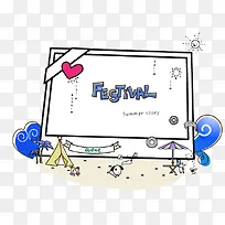 蓝色卡通标签-空若网 蓝色卡通标签-空若网