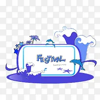 蓝色卡通标签-空若网 蓝色卡通标签-空若网