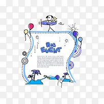 蓝色卡通标签-空若网 蓝色卡通标签-空若网