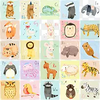 创意手绘动物字母-空若网 创意手绘动物字母-空若网