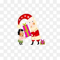 圣诞节送礼物卡通矢量素材-空若网 圣诞节送礼物卡通矢量素材-空若网