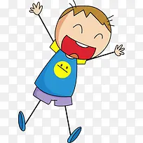 卡通可爱小学生欢呼-空若网 卡通可爱小学生欢呼-空若网