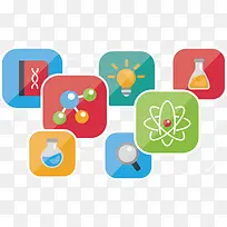 彩色方块教育图标-空若网 彩色方块教育图标-空若网