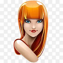 橙色发浏览器女孩PNG图标-空若网 橙色发浏览器女孩PNG图标-空若网