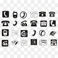 黑色电话符号图标-空若网 黑色电话符号图标-空若网
