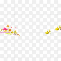 手绘彩色卡通房屋-空若网 手绘彩色卡通房屋-空若网