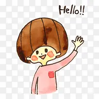 打招呼的女孩-空若网 打招呼的女孩-空若网