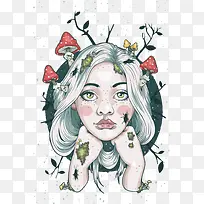 创意手绘女人头像-空若网 创意手绘女人头像-空若网