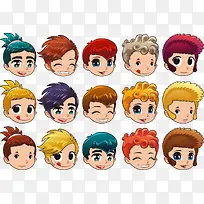 矢量手绘卡通人物头像-空若网 矢量手绘卡通人物头像-空若网