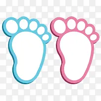 蓝色粉色卡通脚印图案-空若网 蓝色粉色卡通脚印图案-空若网