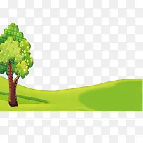卡通树草地-空若网 卡通树草地-空若网