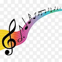 彩色花纹音乐符号矢量素材-空若网 彩色花纹音乐符号矢量素材-空若网