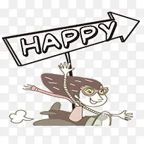 手绘女孩箭头-空若网 手绘女孩箭头-空若网