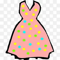 橘色彩点连衣裙-空若网 橘色彩点连衣裙-空若网