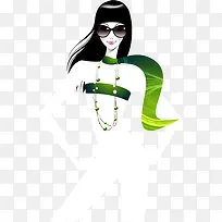 时尚眼镜长发美女分层-空若网 时尚眼镜长发美女分层-空若网